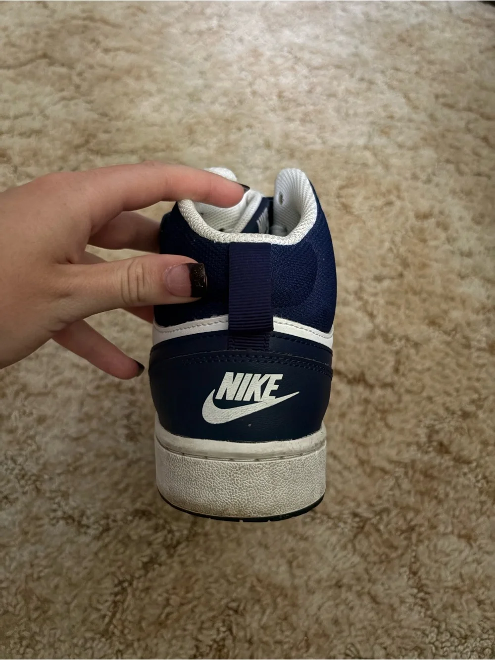 Nike Kids' Navy & White High-Top Sneakers